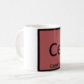Ce - Cayenne Pepper Chemistry Periodic Table Geice Kaffeetasse (Vorderseite Links)