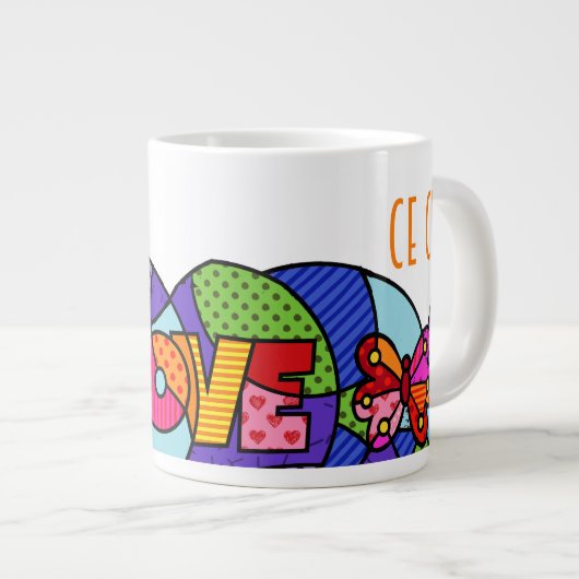 Ce Ce Ce Pop ist farbenfroh und exklusiv Jumbo-Tasse (Vorderseite Rechts)