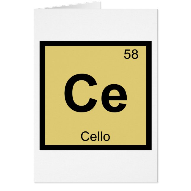 Ce - Cello Music Chemistry Periodisches Table Symb (Vorne)
