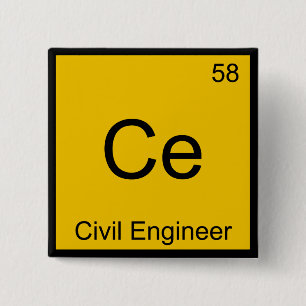 Ce - Chemie-Ingenieur Chemie-Element-Symbol T-Shir Button