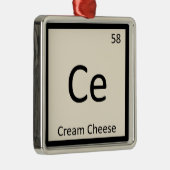Ce - Creme Cheese Chemistry Periodic Table Symbol Ornament Aus Metall (Rechts)
