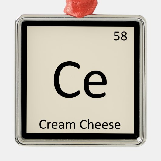 Ce - Creme Cheese Chemistry Periodic Table Symbol Ornament Aus Metall (Vorne)