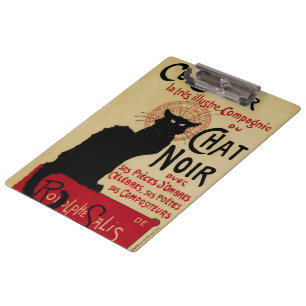 Ce Soir Chat Noir Black Cat, Vintag Art Nouveau Klemmbrett