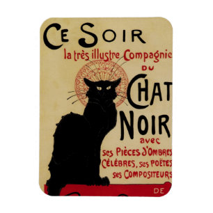 Ce Soir Chat Noir Black Cat, Vintag Art Nouveau Magnet