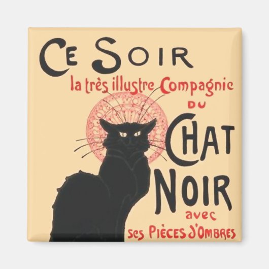 Ce Soir Le Chat Noir, Théophile Steinlen Magnet (Vorne)