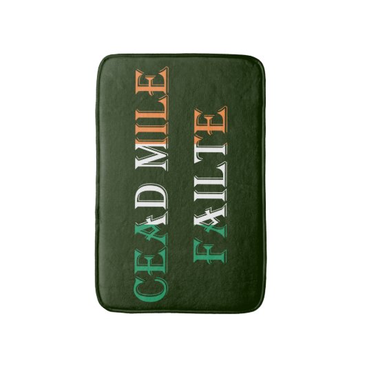 Cead Mile Failaid auf Irish Flag bmt Badematte (Vorderseite Vertikal)