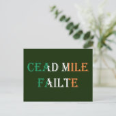 Cead Mile Failaid auf Irish Flag pccn Postkarte (Stehend Vorderseite)