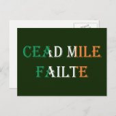 Cead Mile Failaid auf Irish Flag pccn Postkarte (Vorne/Hinten)