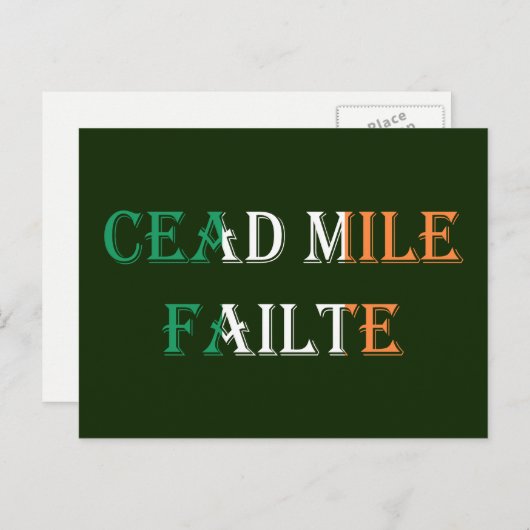 Cead Mile Failaid auf Irish Flag pccn Postkarte (Vorne/Hinten)