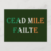 Cead Mile Failaid auf Irish Flag pccn Postkarte (Vorderseite)
