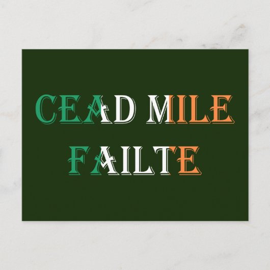 Cead Mile Failaid auf Irish Flag pccn Postkarte (Vorderseite)