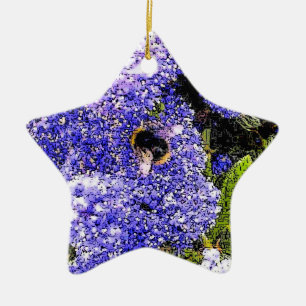Ceanothus Bee Floral Keramikornament
