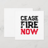 Cease Fire Now Black Red White Grunge Typografie (Vorne/Hinten)