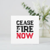 Cease Fire Now Black Red White Grunge Typografie (Stehend Vorderseite)