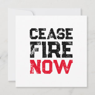 Cease Fire Now Black Red White Grunge Typografie