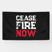Cease Fire Now white red black grunge anti war Banner (Horizontal)