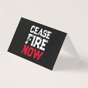 Cease Fire Now White Red Black Grunge gefaltete Ka