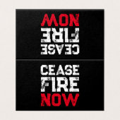 Cease Fire Now White Red Black Grunge gefaltete Ka (Außenseite Aufgefaltet)