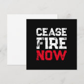 Cease Fire Now white red black grunge typography (Vorne/Hinten)