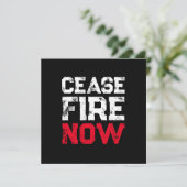 Cease Fire Now white red black grunge typography (Stehend Vorderseite)