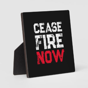 Cease Fire Now white red black grunge typography Fotoplatte