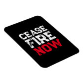Cease Fire Now white red black grunge typography Magnet (Rechte Seite)