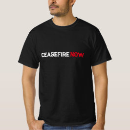 Cease Fire Now white red black grunge typography T-Shirt