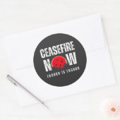 CEASEFIRE ist jetzt genug Wassermelone Runder Aufkleber (Umschlag)