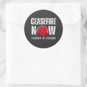 CEASEFIRE ist jetzt genug Wassermelone Runder Aufkleber (Tasche)