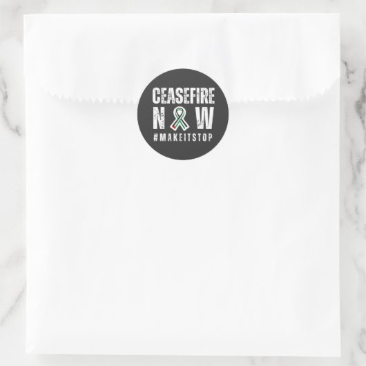 CEASEFIRE RUNDER AUFKLEBER (Tasche)