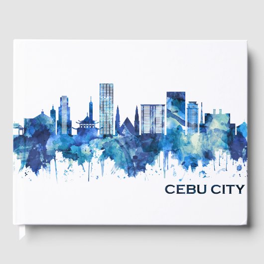 Cebu City Philippines Skyline Blue Gästebuch (Vorderseite)