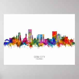 Cebu City Philippines Skyline Poster