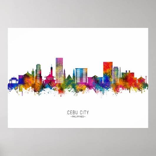 Cebu City Philippines Skyline Poster (Vorne)