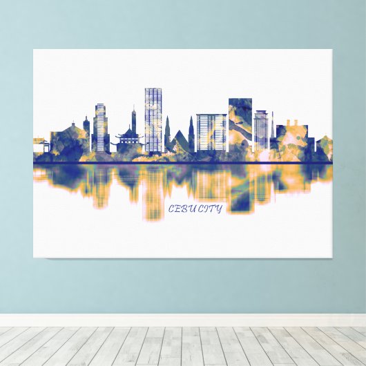 Cebu City Skyline Leinwanddruck (Insitu (Holzboden))