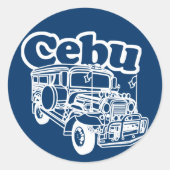 Cebu Jeepney Runder Aufkleber (Vorderseite)