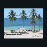 Cebu, Philippinen Postkarte<br><div class="desc">Genießen Sie einen schönen Strandurlaub in Cebu.</div>
