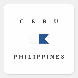 Cebu Philippines Alpha Dive Flag Quadratischer Aufkleber
