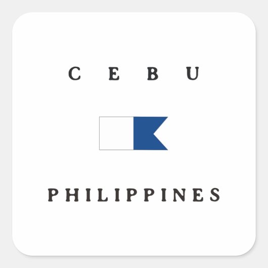 Cebu Philippines Alpha Dive Flag Quadratischer Aufkleber (Vorderseite)