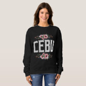 Cebu Philippines Blume Design Patriotismus Sweatshirt (Vorne ganz)