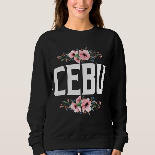 Cebu Philippines Blume Design Patriotismus Sweatshirt (Vorderseite)