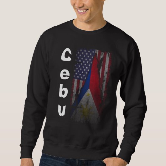 Cebu Philippines Retro Vintag Filipino & American Sweatshirt (Vorderseite)