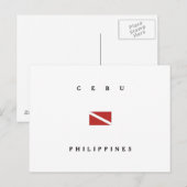 Cebu Philippines Scuba Dive Flag Postkarte (Vorne/Hinten)