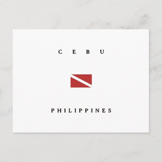 Cebu Philippines Scuba Dive Flag Postkarte (Vorderseite)