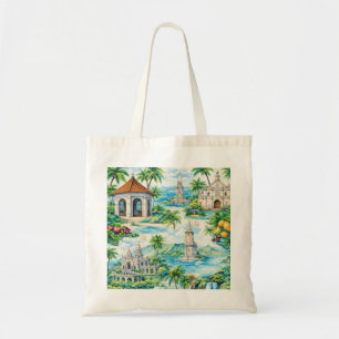 Cebu-Tropeninsel-Watercolor-Collage Tragetasche