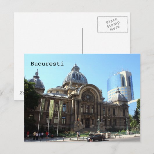 CEC-Palast in Bukarest Postkarte (Vorne/Hinten)