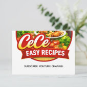 Cece Easy Recipes Dankeskarten Dankeskarte (Stehend Vorderseite)
