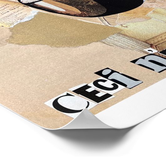 "Ceci n'est pas une pipe" inspirierter Collage-Dru Poster (Ecke)