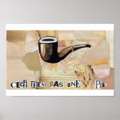 "Ceci n'est pas une pipe" inspirierter Collage-Dru Poster (Vorne)