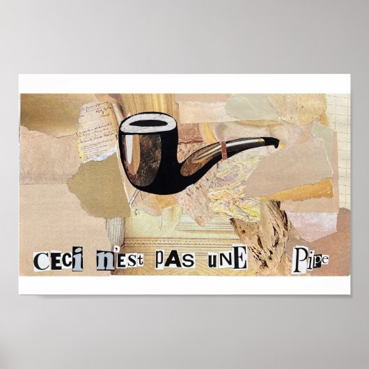 "Ceci n'est pas une pipe" inspirierter Collage-Dru Poster (Vorne)