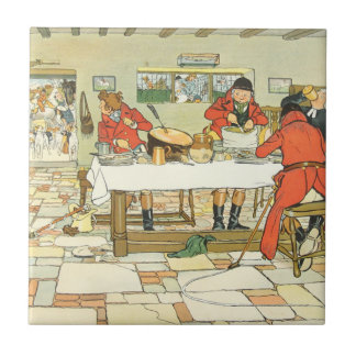 Cecil Aldin Vintage-Fliese Die Jagd Frühstück Fliese